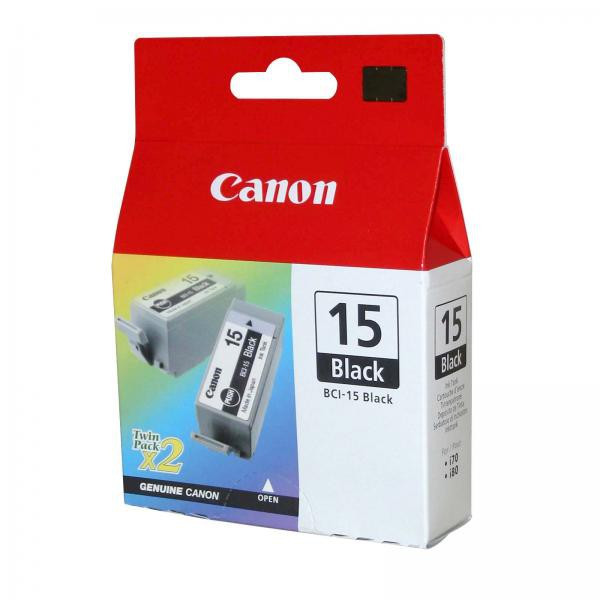 Canon original ink BCI15B, black, 390str., 8190A002, 2ks, Canon i70