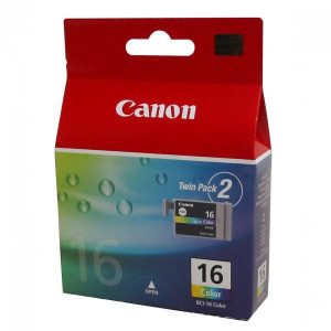 Canon original ink BCI16C, color, 2*100str., 9818A020, 9818A002, Canon 2-pack Pixma i90, Selphy D8706, DS810, CP500, DS700
