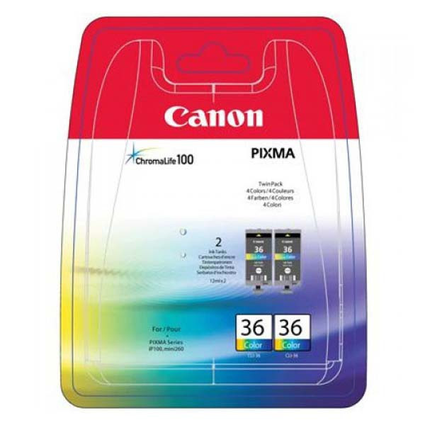 Canon original ink CLI-36 Twin, color, 2*12ml, 1511B018, Canon 2-pack Pixma Mini 260, Poukážka k nákupu