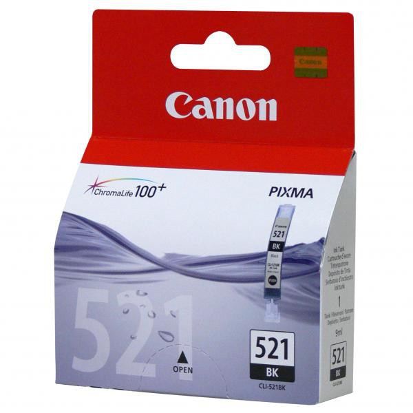 Canon originál ink CLI-521 BK, 2933B001, black, 665str., 9ml