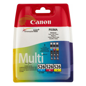 Canon original ink CLI-526 CMY, 4541B019, CMY, blister s ochranou, 9ml, multi pack