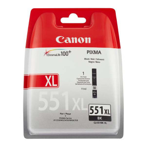 Canon originál ink CLI551BK XL, black, blister, 11ml, 6443B004, high capacity, Canon PIXMA iP7250, MG5450, MG6350