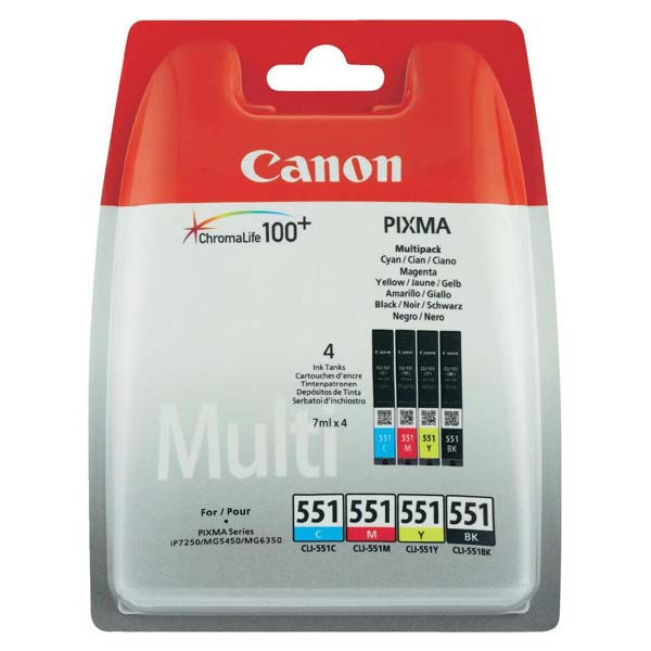 Canon original ink CLI551, 6509B009, CMYK, blister, Canon PIXMA iP7250, MG5450, MG6350, MG7550