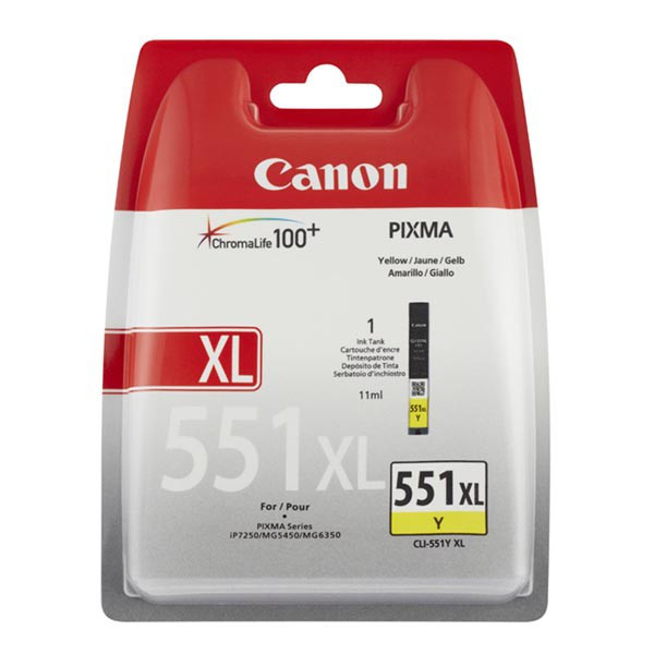 Canon original ink CLI551Y XL, yellow, blister, 11ml, 6446B004, high capacity, Canon PIXMA iP7250, MG5450, MG6350
