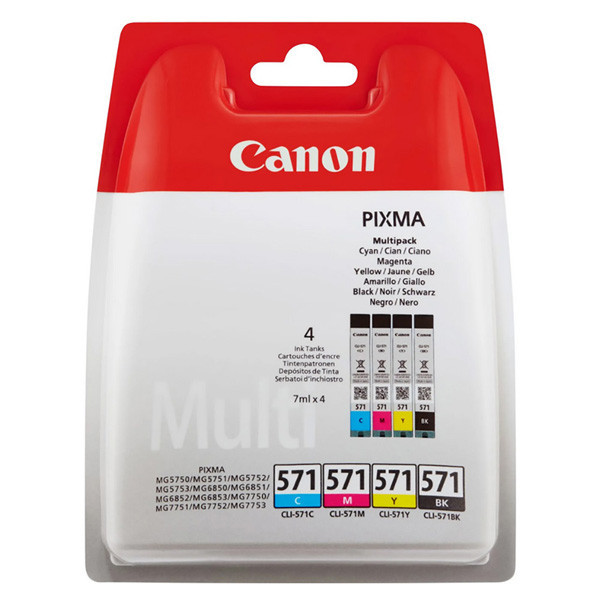 Canon originální ink CLI-571 CMYK, 0386C004, CMYK, blistr s ochranou, 7ml, 4-pack