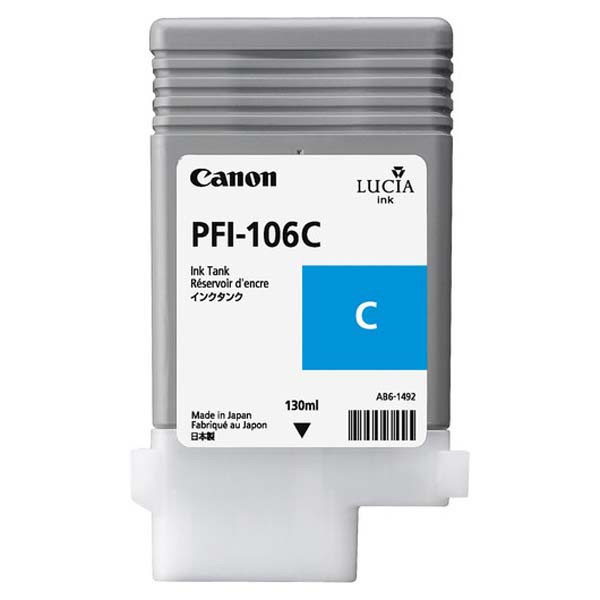Canon originál ink PFI106C, cyan, 130ml, 6622B001, Canon iPF-6300