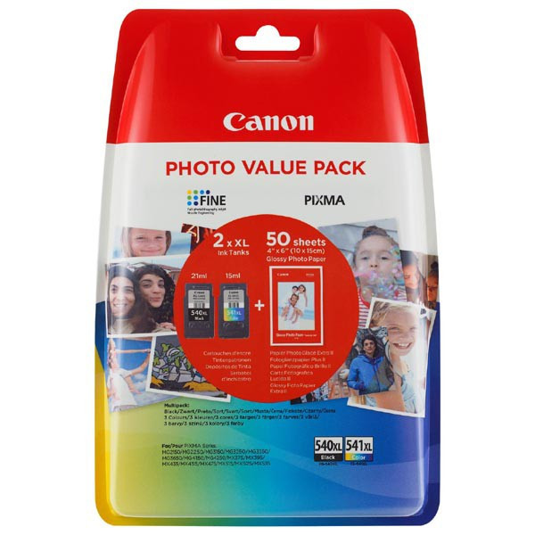 Canon original value pack PG-540XL+CL-541XL + fotopapier PG-540XL+CL-541XL, black/color, 5222B013, Canon 2-pack MG2150,2250,3150,3