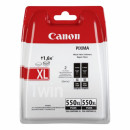 Canon originální ink PG-550 XL, XL black, blistr s ochranou, 2x22ml, 2-pack