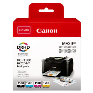 Canon original ink PGI-1500 BK/C/M/Y Multipack, CMYK, 400/3*300str., 9218B005, Canon MAXIFY MB2050,MB2150,MB2155,MB2350,MB2750,MB2