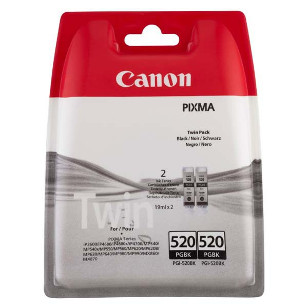 Canon original ink PGI-520 BK, 2932B012, 2932B009, black, blister, 2x420str., 2x19ml, 2ks, 2-pack
