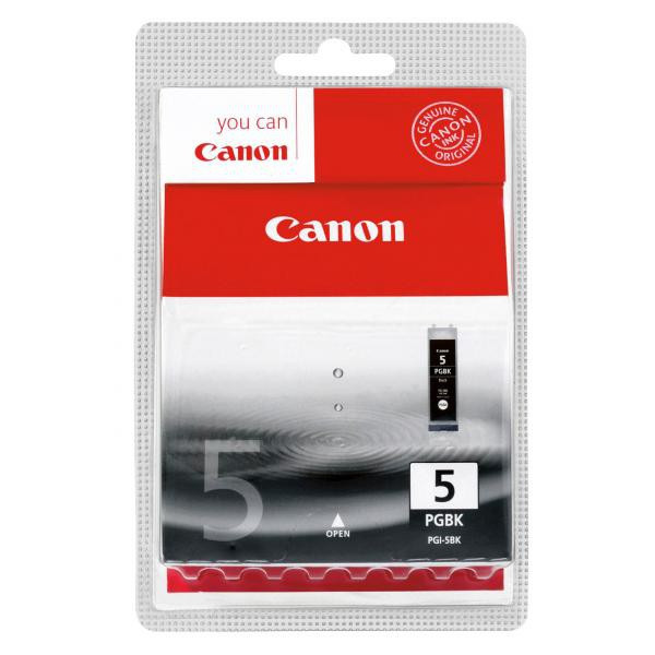 Canon original ink PGI-5 BK, 0628B029, 0628B006, black, blister s ochranou, 360str., 26ml