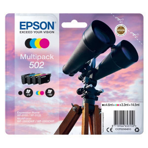Epson original ink C13T02V64010, 502, T02V640, CMYK, 550str., 3x3.3/4.6ml