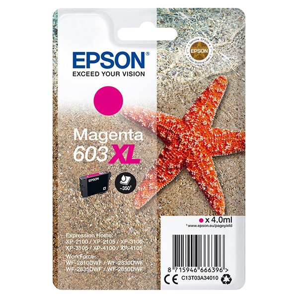 Epson original ink C13T03A34010, 603XL, magenta, 4.0ml