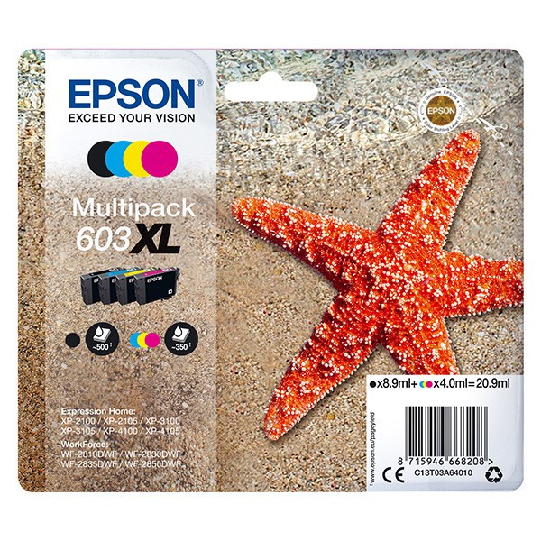 Epson original ink C13T03A64010, 603XL, CMYK, 1x8.9ml + 3x4ml