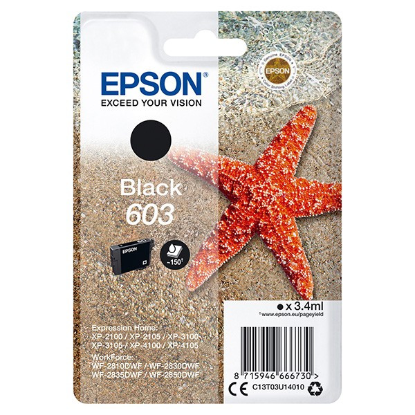 Epson original ink C13T03U14010, 603, black, 3.4ml