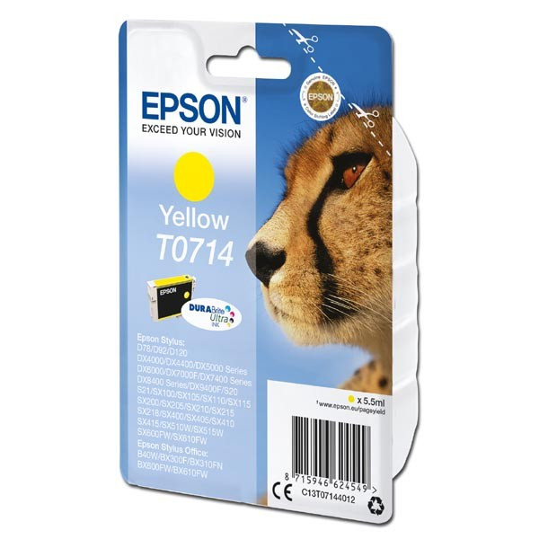 Epson original ink C13T07144012, yellow, 5,5ml
