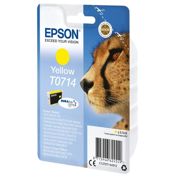 Epson original ink C13T07144022, yellow, blister s ochranou, 5,5ml