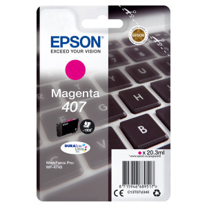 Epson original ink C13T07U340, 407XL, magenta, 1900str., 20.3ml