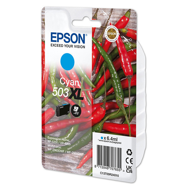 Epson original ink C13T09R24010, T09R240, 503XL, cyan, 6.4ml