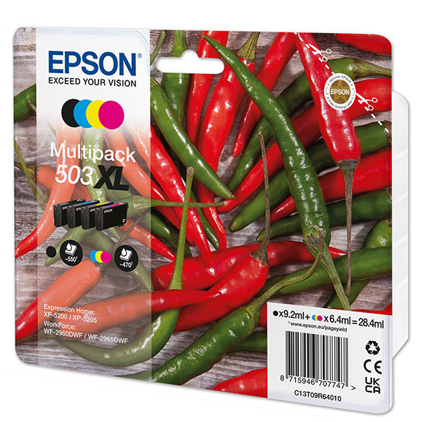 Epson original ink C13T09R64010, T09R640, 503XL, CMYK, 550str., 3x6.4/9.2ml