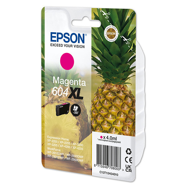 Epson original ink C13T10H34010, T10H340, 604XL, magenta, 350str., 4.0ml