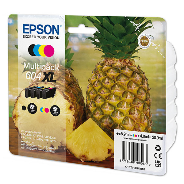 Epson original ink C13T10H64010, T10H640, 604XL, CMYK, 3x350/500str., 3x4.0/8.9ml