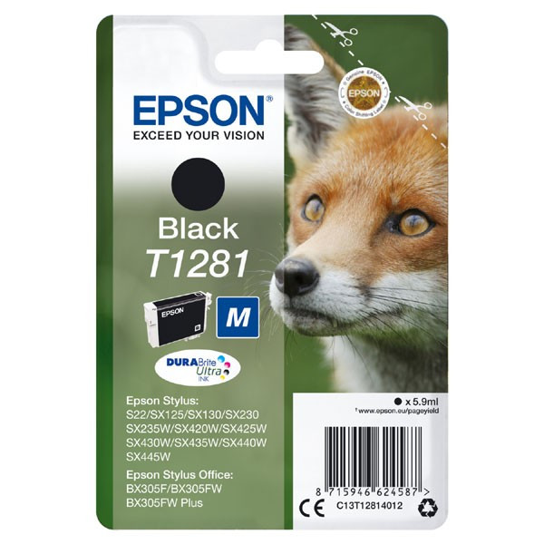 Epson original ink C13T12814022, T1281, black, 5,9ml
