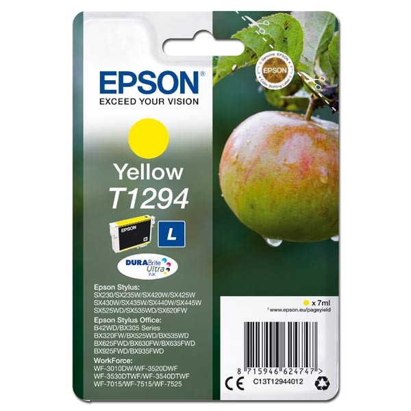 Epson originální ink C13T12944012, T1294, yellow, 485str., 7ml
