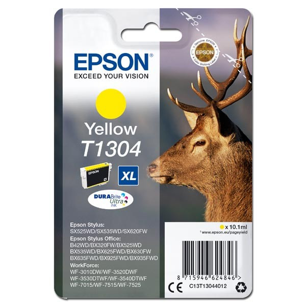 Epson original ink C13T13044012, T1304, yellow, 765str., 10,1ml