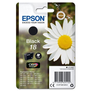 Epson original ink C13T18014012, T180140, black, 5,2ml, Epson Expression Home XP-102, XP-402, XP-405, XP-302