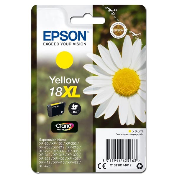 Epson originální ink C13T18144012, T181440, 18XL, yellow, 6,6ml
