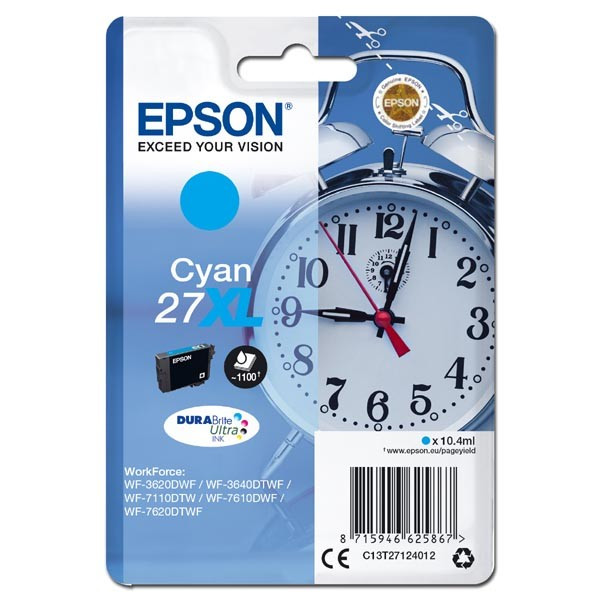 Epson original ink C13T27124012, 27XL, cyan, 10,4ml