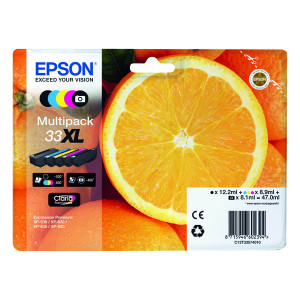 Epson original ink C13T33574011, T33XL, CMYK, 12,2/3x8,9/8,1ml, Epson Expression Home a Premium XP-530,630,635,830