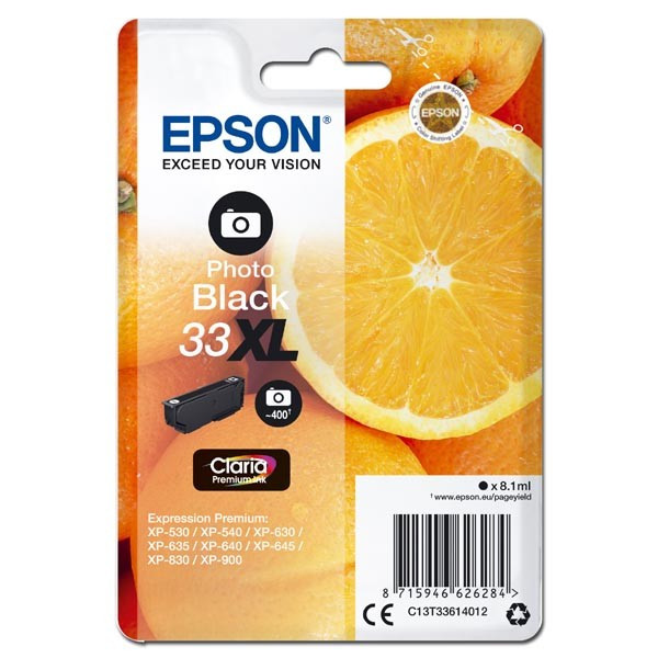 Epson original ink C13T33614012, T33XL, photo black, 8,1ml
