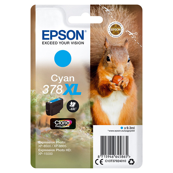 Epson original ink C13T37924010, 378XL, cyan, 9,3ml