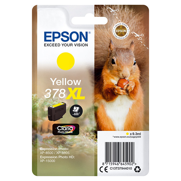 Epson original ink C13T37944010, 378XL, yellow, 9,3ml