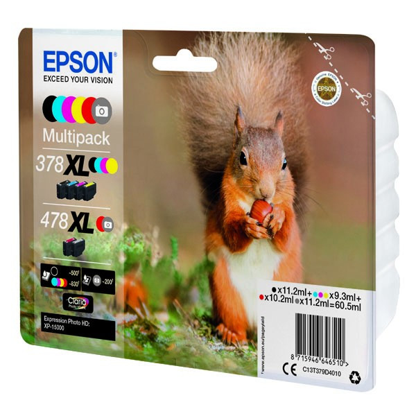 Epson original ink C13T379D4010, 378XL+478XL, CMYK, 1x10.2ml, 2x11.2ml, 3x9.3ml