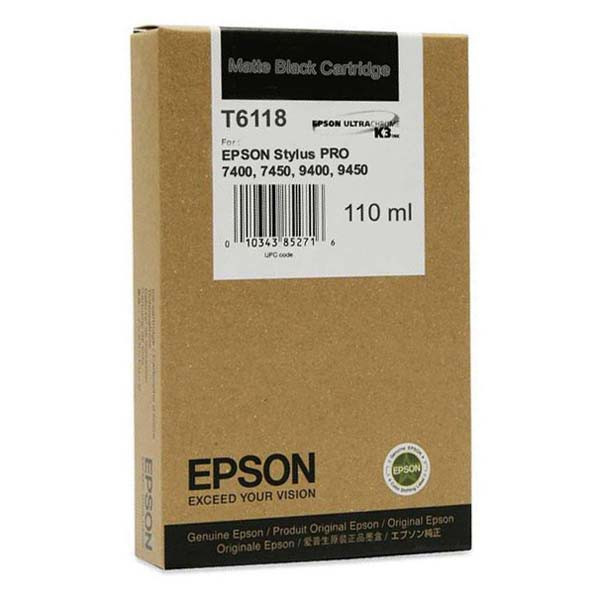 Epson original ink C13T611800, matte black, 110ml, Epson Stylus Pro 7400, 7450, 7800, 7880, 9400, 9800, 988