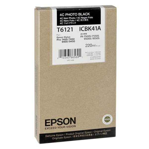 Epson original ink C13T612100, photo black, 220ml, Epson Stylus Pro 7400, 7450, 9400, 9450