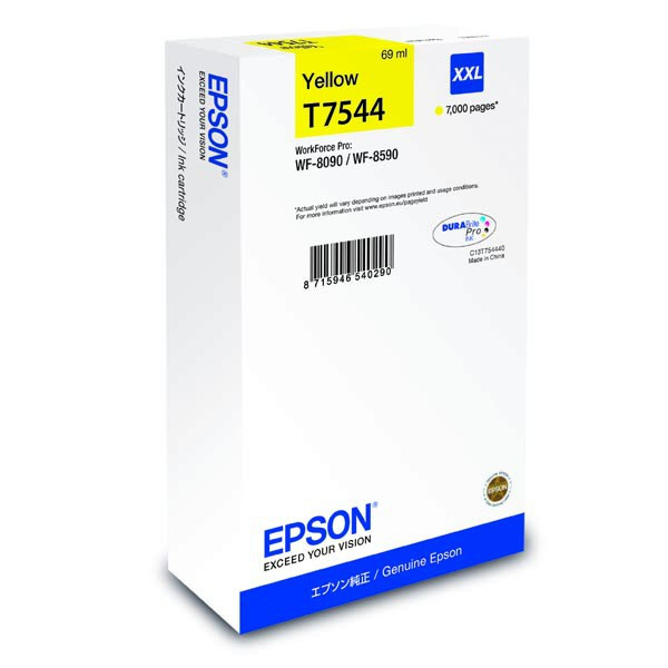 Epson original ink C13T754440, T7544, XXL, yellow, 69ml, Epson WorkForce Pro WF-8590DWF