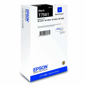 Epson original ink C13T756140, T7561, L, black, 2500str., 50ml, 1ks, Epson WorkForce Pro WF-8590DWF