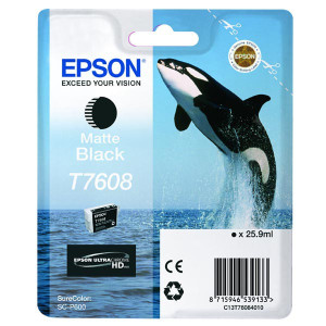 Epson original ink C13T76084010, T7608, matte black, 25,9ml, 1ks, Epson SureColor SC-P600