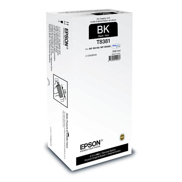 Epson original ink C13T838140, T8381, XL, black, 318.1ml