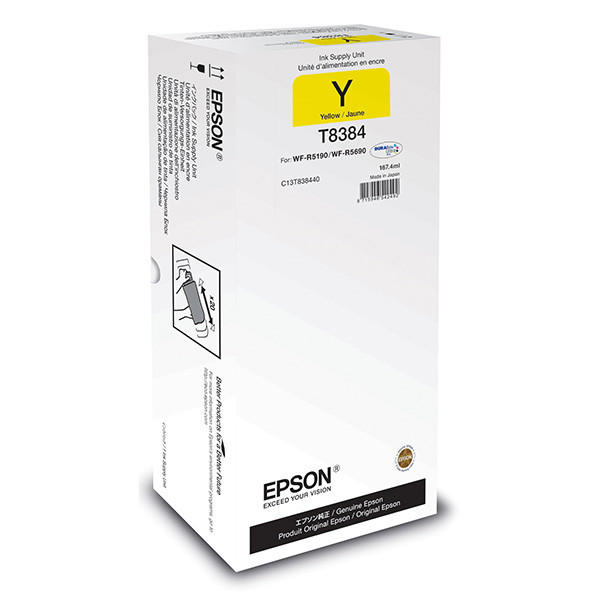 Epson original ink C13T838440, T8384, XL, yellow, 167.4ml