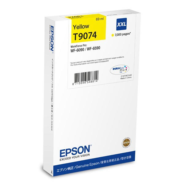 Epson original ink C13T907440, T9074, XXL, yellow, 69ml, Epson WorkForce Pro WF-6090DW