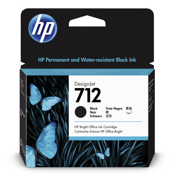 HP original ink 3ED71A, HP 712, black, 80ml