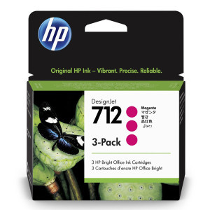 HP original ink 3ED78A, HP 712, magenta, 29ml, 3-pack