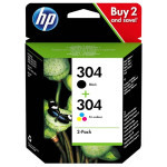 HP original ink sada 3JB05AE, HP 304, black + color, 100color-120Bkstr.
