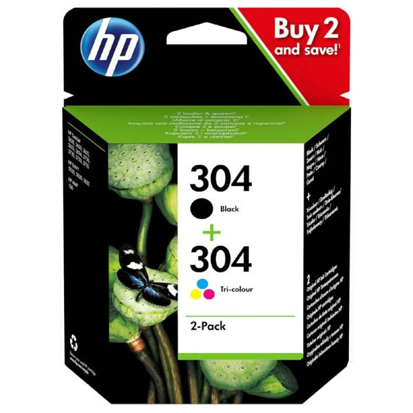 HP original ink sada 3JB05AE, HP 304, black + color, 100color-120Bkstr.