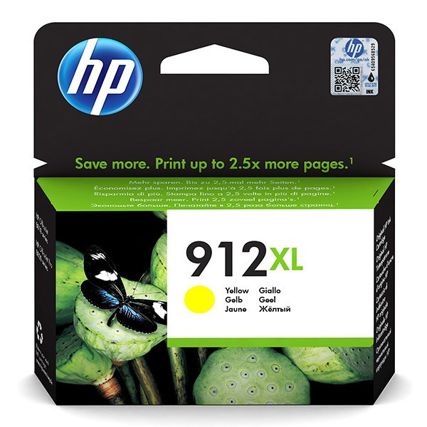 HP original ink 3YL83AE, HP 912XL, high capacity, yellow, 825str.